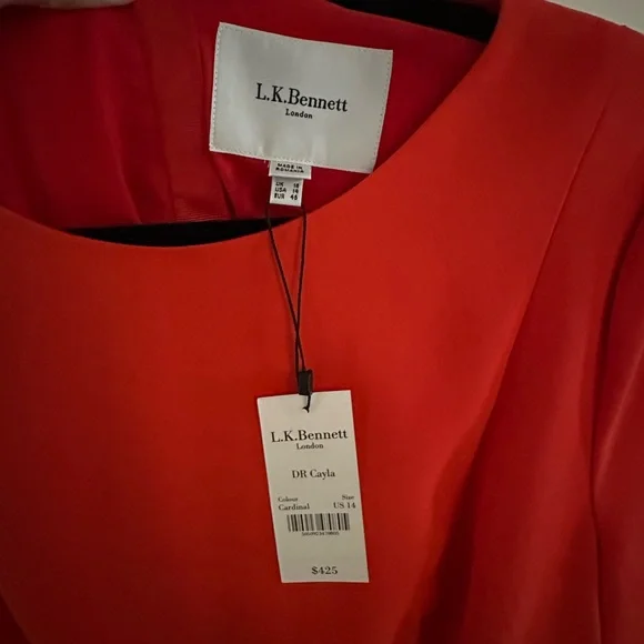 LK Bennett Orange Midi Dress - Picture 6 of 7